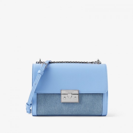 Charles Keith Chain Flap Shoulder Bag Denim Blue Charles Keith Chain Flap Shoulder Bag Denim Blue